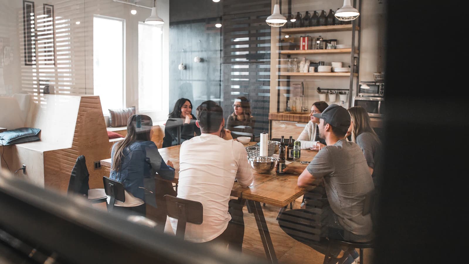 A team meeting around a table